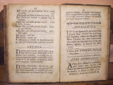 Oremus page 60 Approbation page 61