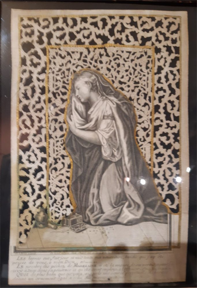 Canivet de Marie Madeleinne avec gravure de Charles le Brun – 17e